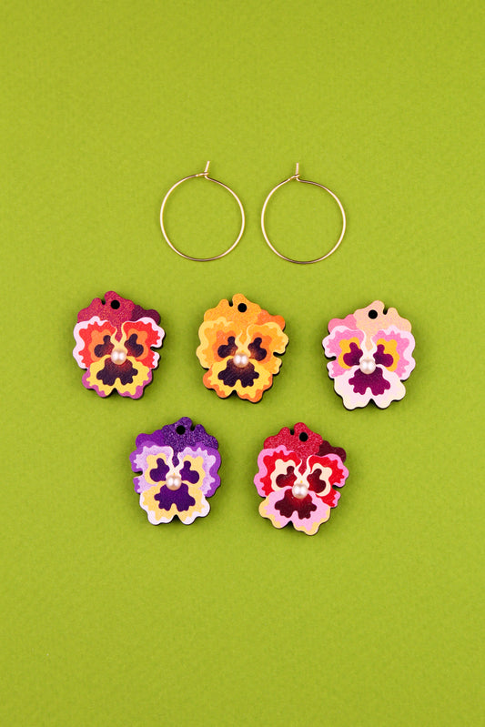 Pick n Mix Pansy Earring Charms