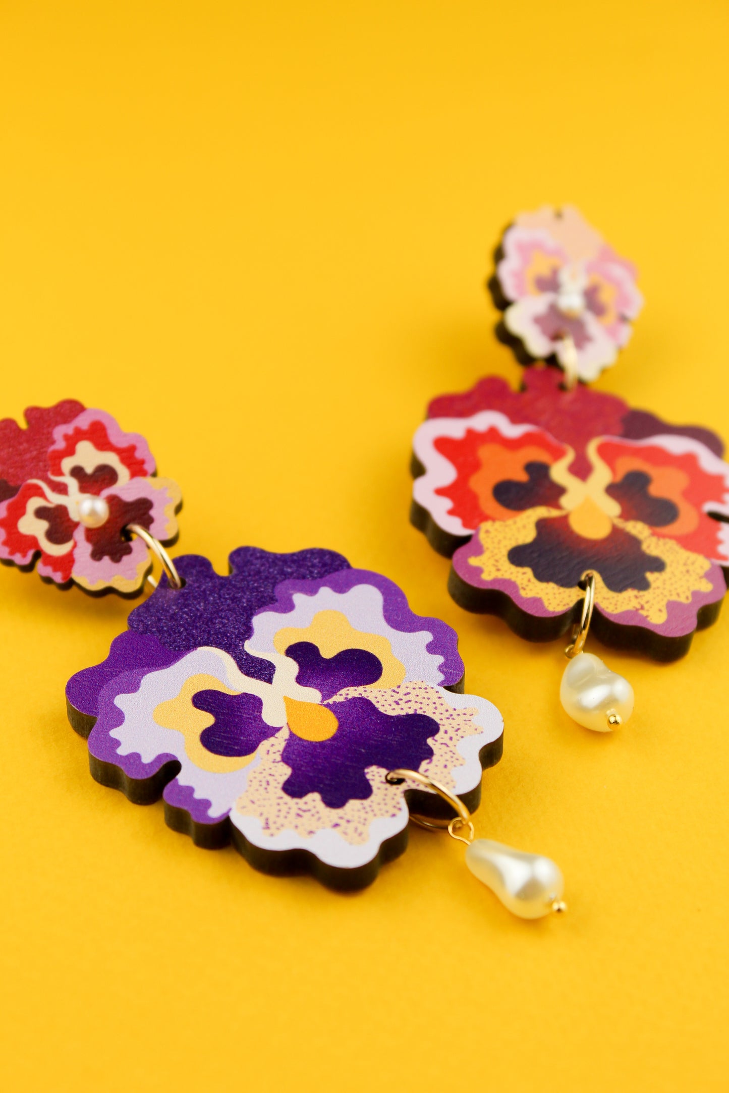 Mismatched Pansy Earrings