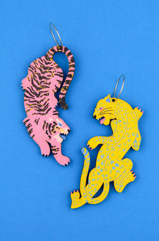 Tiger Vs Leopard earrings