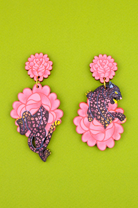 Panther Rose Earrings