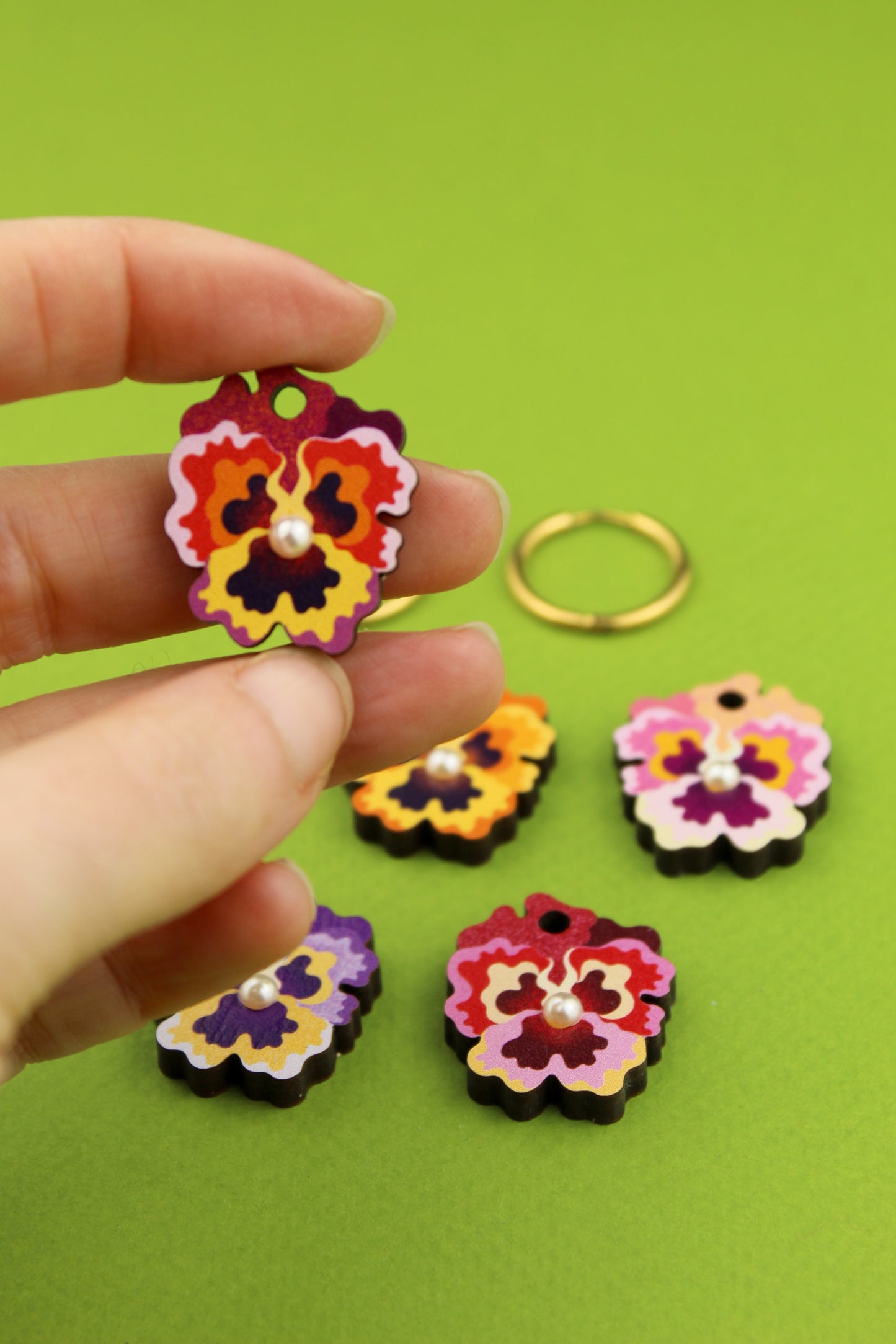 Pick n Mix Pansy Earring Charms