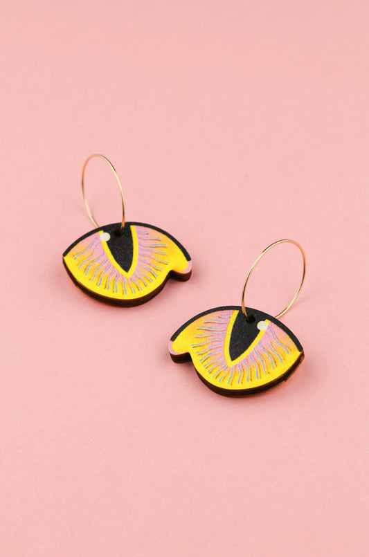 Yellow Cat Eye Earrings